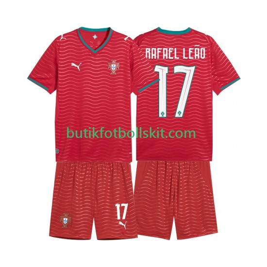 Portugal Rafael Leao 17 Barn Hemma Matchtröja World Cup 2026 Kortärmad