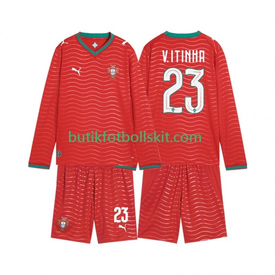 Portugal Vitinha 23 Barn Hemma Matchtröja World Cup 2026 Långärmad