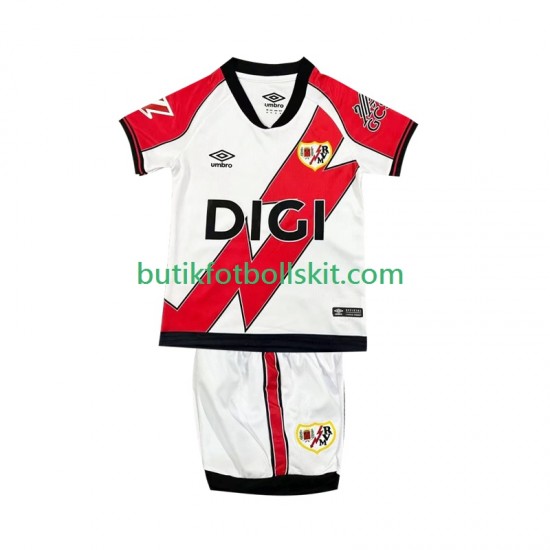 Rayo Vallecano Barn Hemma Matchtröja 2025/26 Kortärmad
