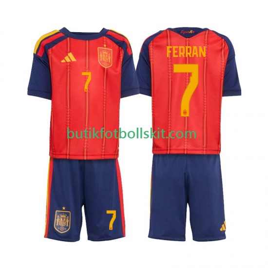 Spanien Ferran Torres 7 Barn Hemma Matchtröja World Cup 2026 Kortärmad