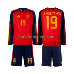 Spanien Lamine Yamal 19 Barn Hemma Matchtröja World Cup 2026 Långärmad