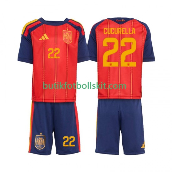 Spanien Marc Cucurella 22 Barn Hemma Matchtröja World Cup 2026 Kortärmad