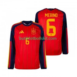 Spanien Mikel Merino 6 Män Hemma Matchtröja World Cup 2026 Långärmad
