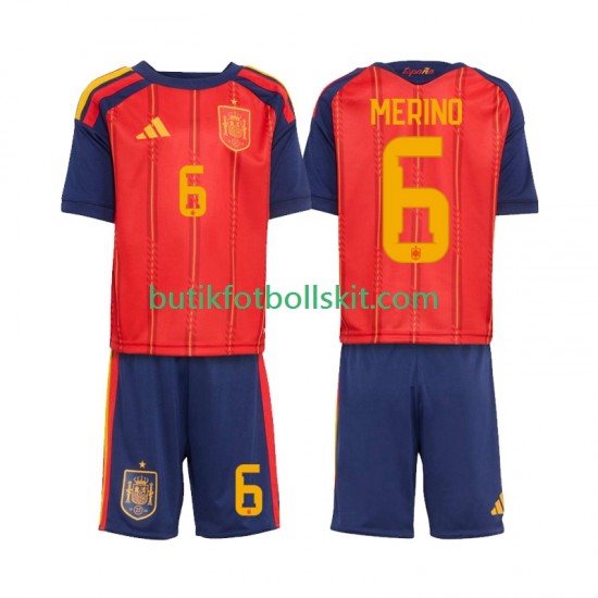 Spanien Mikel Merino 6 Barn Hemma Matchtröja World Cup 2026 Kortärmad
