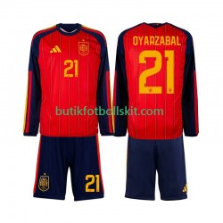 Spanien Mikel Oyarzabal 21 Barn Hemma Matchtröja World Cup 2026 Långärmad