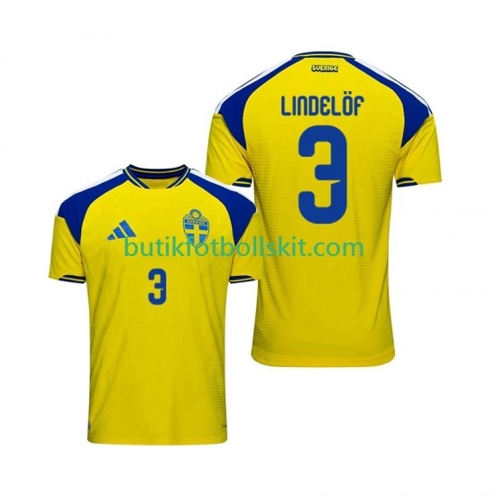 Sverige Victor Lindelof 3 Män Hemma Matchtröja 2026 Kortärmad
