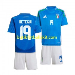 Italien Mateo Retegui 19 Barn Hemma Matchtröja 2024 Kortärmad