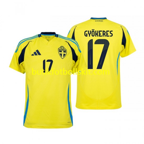 Sverige Viktor Gyokeres 17 Män Hemma Matchtröja 2024 Kortärmad