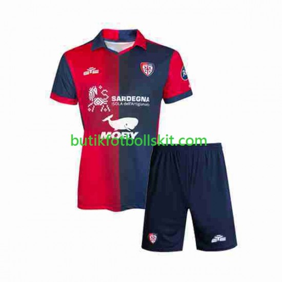 Cagliari Barn Hemma Matchtröja 2023/24 Kortärmad
