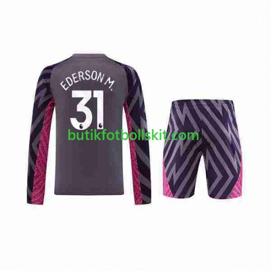 Manchester City Ederson Moraes 31 Målvakt Barn Borta Matchtröja 2023/24 Långärmad