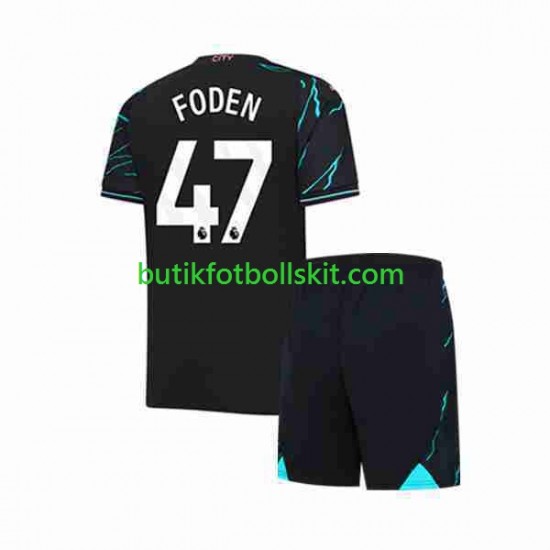 Manchester City Phil Foden 47 Barn Tredje Matchtröja 2023/24 Kortärmad