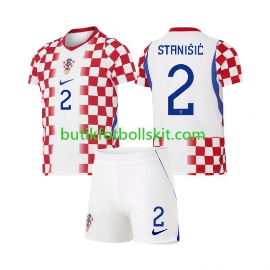 Kroatien Josip Stanisic 2 Barn Hemma Matchtröja World Cup 2026 Kortärmad