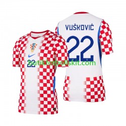Kroatien Luka Vuskovic 22 Män Hemma Matchtröja World Cup 2026 Kortärmad