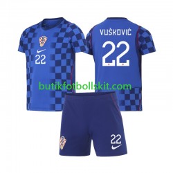 Kroatien Luka Vuskovic 22 Barn Borta Matchtröja World Cup 2026 Kortärmad