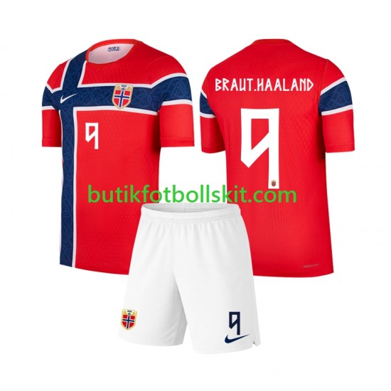 Norge Erling Haaland 9 Barn Hemma Matchtröja World Cup 2026 Kortärmad