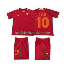 AS Roma Totti 10 2017-2018 Retro Barn Hemma Matchtröja Kortärmad