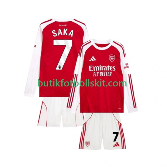 Arsenal Bukayo Saka 7 Barn Hemma Matchtröja 2025/26 Långärmad