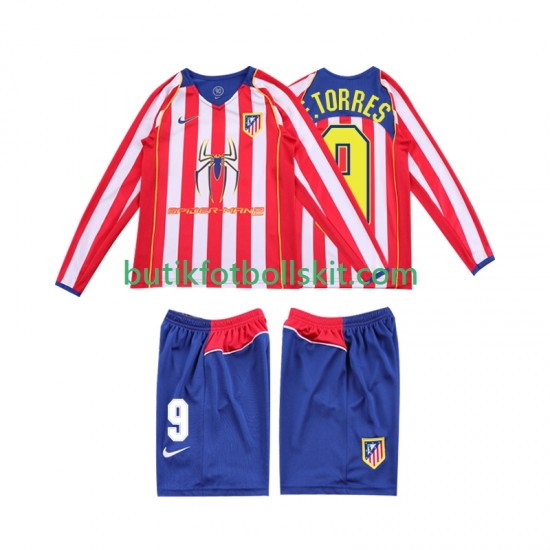 Atlético Madrid F TORRES 9 2005 Retro Barn Hemma Matchtröja 2004 Långärmad