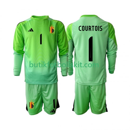 Belgien Thibaut Courtoi 1 Målvakt Barn Hemma Matchtröja 2025 Långärmad
