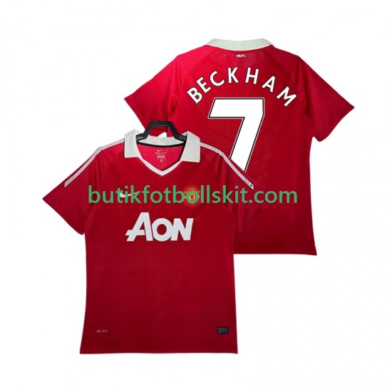Manchester United BECKHAM 7 Retro Män Hemma Matchtröja 2011 2010 Kortärmad