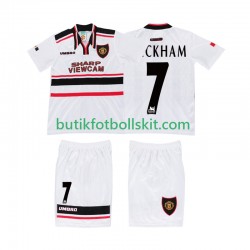 Manchester United BECKHAM 7 Retro Barn Borta Matchtröja 1998 Kortärmad