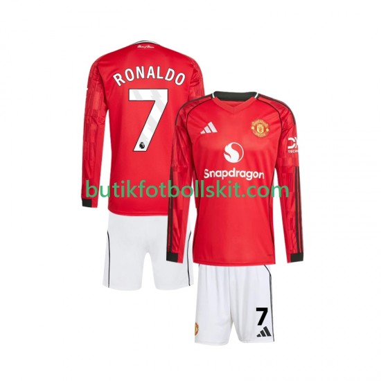 Manchester United Cristiano Ronaldo 7 Barn Hemma Matchtröja 2025/26 Långärmad