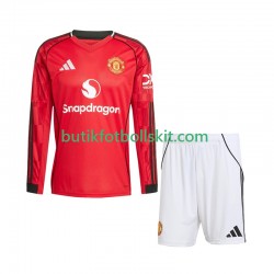 Manchester United Barn Hemma Matchtröja 2025/26 Långärmad