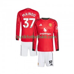 Manchester United Kobbie Mainoo 37 Barn Hemma Matchtröja 2025/26 Långärmad