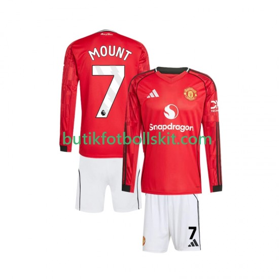 Manchester United Mason Mount 7 Barn Hemma Matchtröja 2025/26 Långärmad