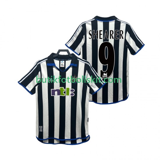 Newcastle United SHEARER 9 2000 2001 Retro Män Hemma Matchtröja Kortärmad