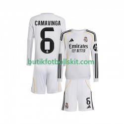 Real Madrid Camavinga 6 Barn Hemma Matchtröja 2025/26 Långärmad