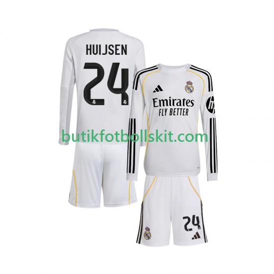 Real Madrid Huijsen 24 Barn Hemma Matchtröja 2025/26 Långärmad