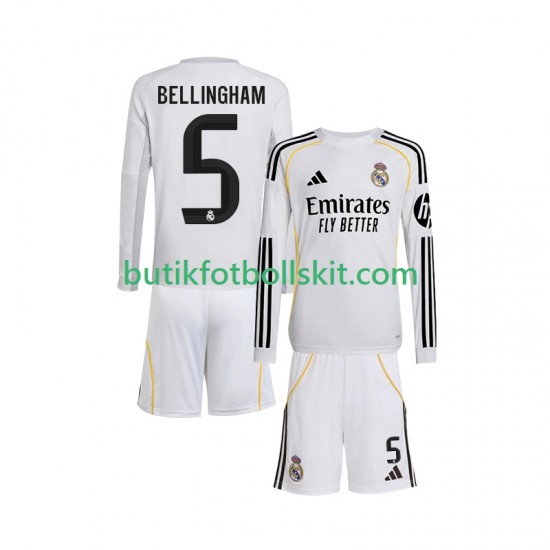 Real Madrid Jude Bellingham 5 Barn Hemma Matchtröja 2025/26 Långärmad