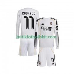 Real Madrid Rodrygo 11 Barn Hemma Matchtröja 2025/26 Långärmad