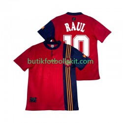 Spanien RAUL 10 1996 Retro Män Hemma Matchtröja Kortärmad