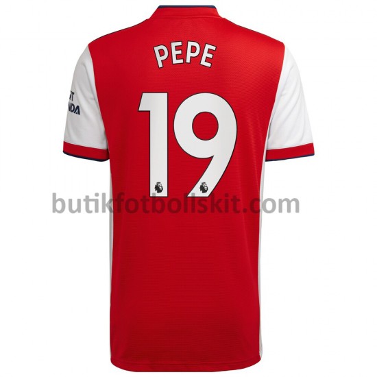 Arsenal Nicolas Pepe 19 Hemma Matchtröja 2021/22 Kortärmad