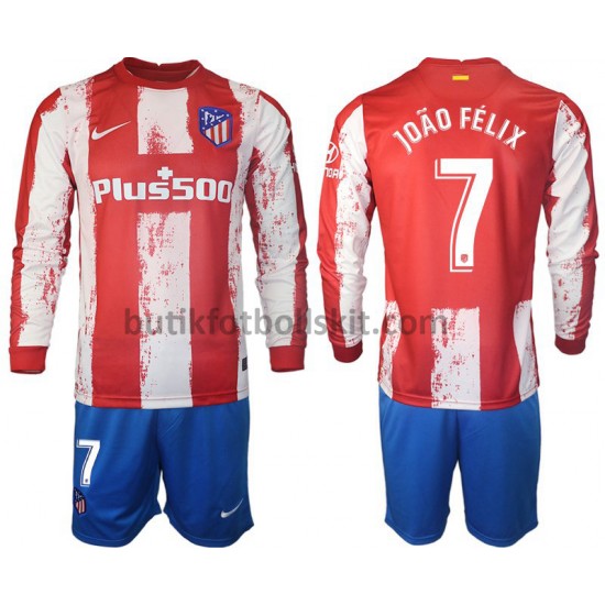 Atlético Madrid João Félix 7 Barn Hemma Matchtröja 2021/22 Långärmad