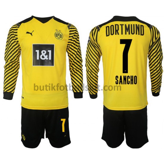 Borussia Dortmund Sancho 7 Barn Hemma Matchtröja 2021/22 Långärmad