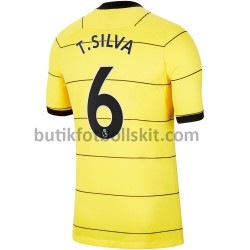 Chelsea Thiago Silva 6 Borta Matchtröja 2021/22 Kortärmad