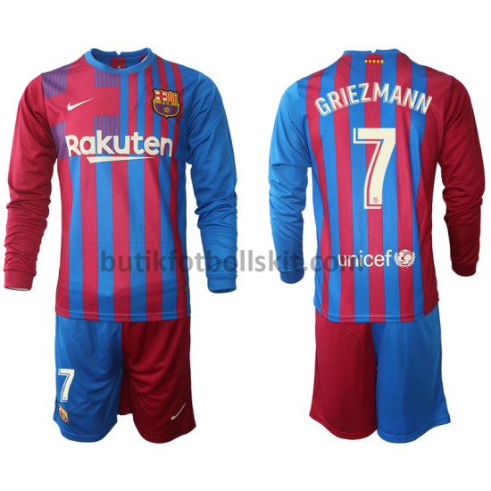 FC Barcelona Antoine Griezmann 7 Barn Hemma Matchtröja 2021/22 Långärmad