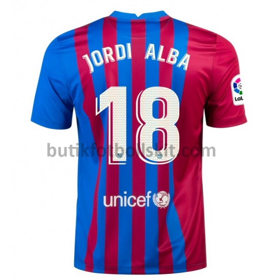 FC Barcelona Jordi Alba 18 Hemma Matchtröja 2021/22 Kortärmad
