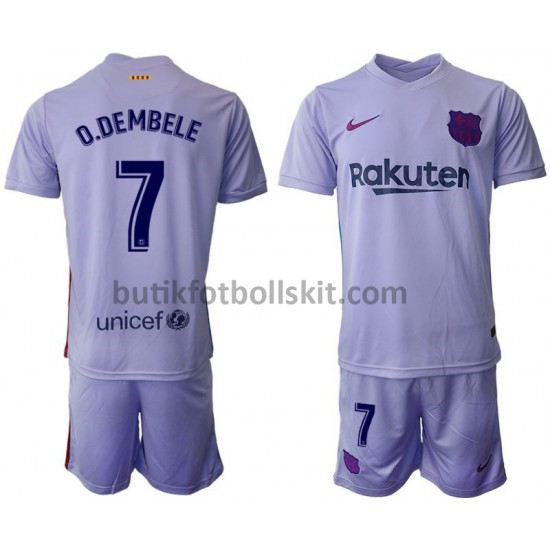 FC Barcelona O.Dembele 7 Barn Borta Matchtröja 2021/22 Kortärmad