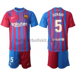 FC Barcelona Sergio Busquets 5 Barn Hemma Matchtröja 2021/22 Kortärmad