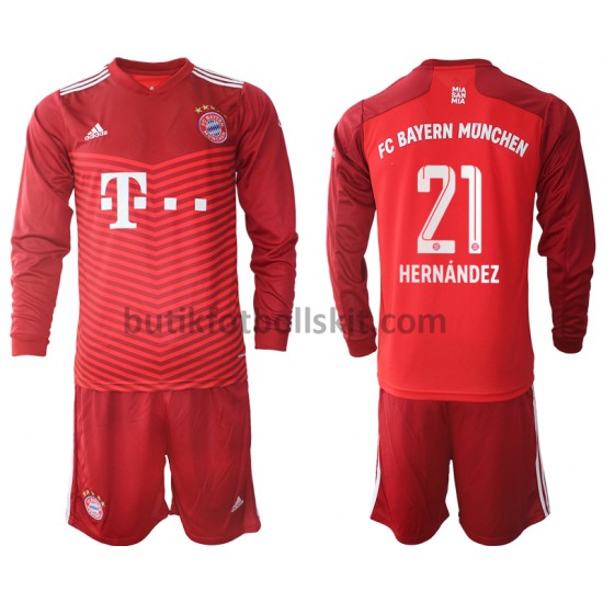 FC Bayern München Lucas Hernandez 21 Barn Hemma Matchtröja 2021/22 Långärmad