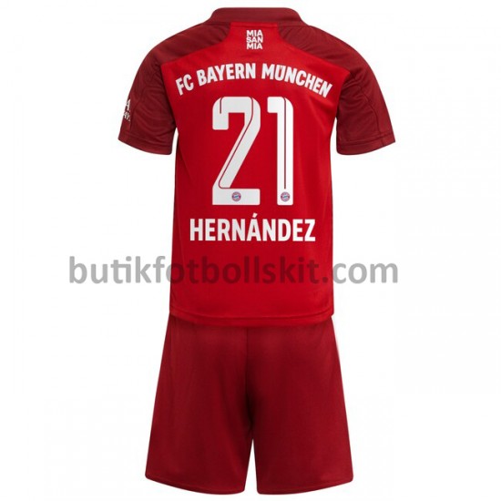 FC Bayern München Lucas Hernandez 21 Barn Hemma Matchtröja 2021/22 Kortärmad