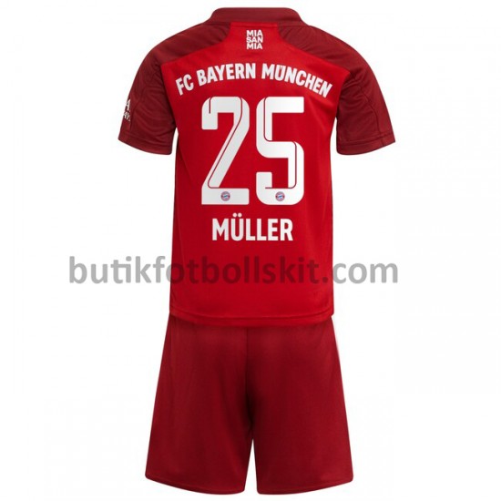 FC Bayern München Thomas Müller 25 Barn Hemma Matchtröja 2021/22 Kortärmad