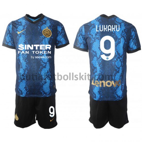 Inter Milan Romelu Lukaku 9 Barn Hemma Matchtröja 2021/22 Kortärmad