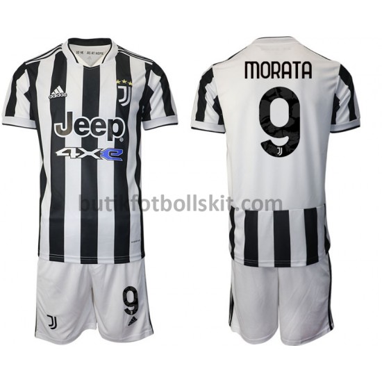 Juventus Alvaro Morata 9 Barn Hemma Matchtröja 2021/22 Kortärmad