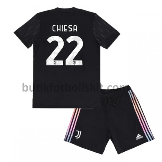 Juventus Federico Chiesa 22 Barn Borta Matchtröja 2021/22 Kortärmad