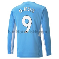 Manchester City Gabriel Jesus 9 Hemma Matchtröja 2021/22 Långärmad